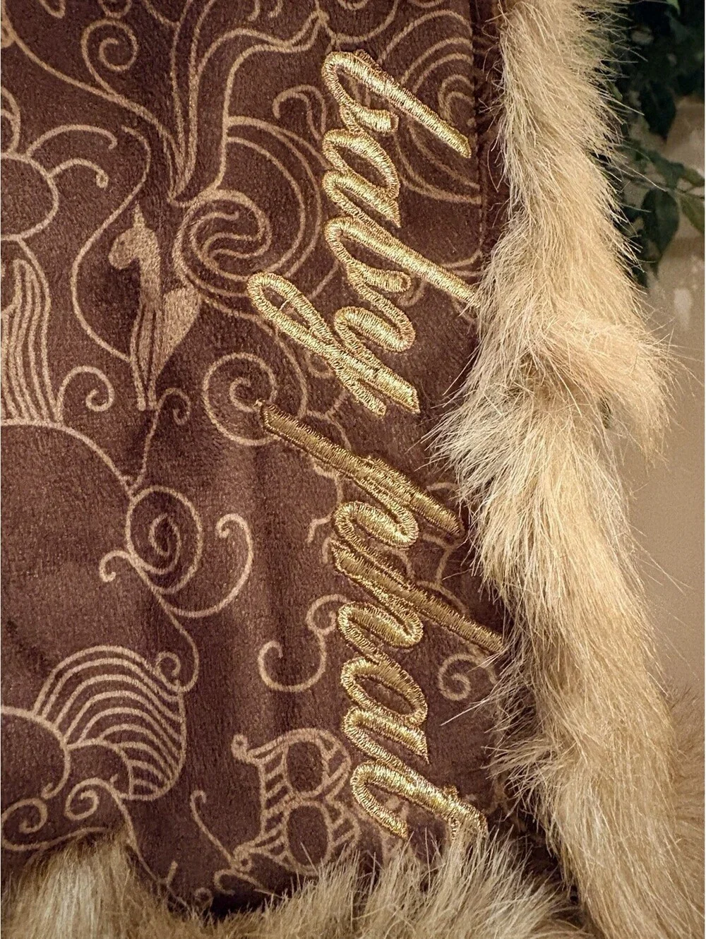 Vintage Baby Phat Coat Brown AOP Faux Fur Lined Girls Size 6X Y2K Penny Lane